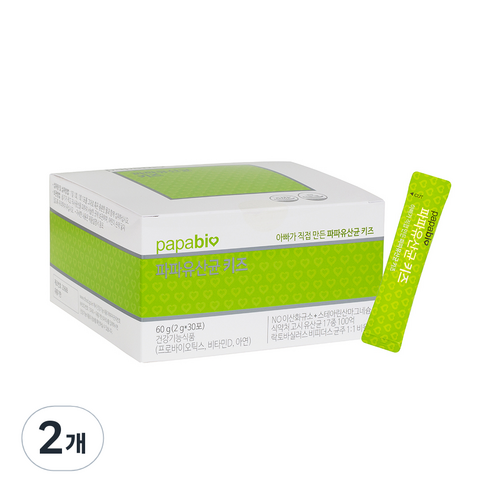 파파비오 파파유산균 키즈, 30회분, 60g, 2개