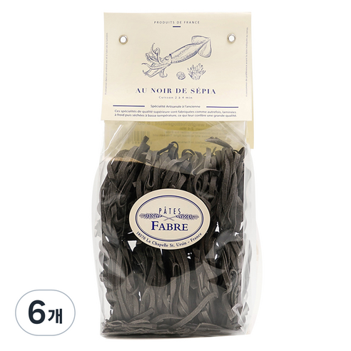 빠뜨파브르 오징어 먹물 딸리아뗄레 파스타, 250g, 6개