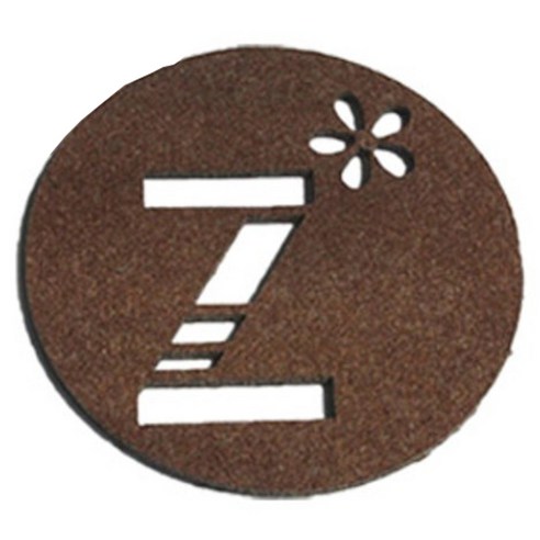 레이저 커팅 펠트컵받침 이니셜 Z, 1개, 브라운