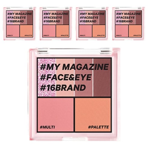 16브랜드 마이매거진 메이크업 팔레트 7.5g, Vol 04 선셋 크러쉬 무드, 5개