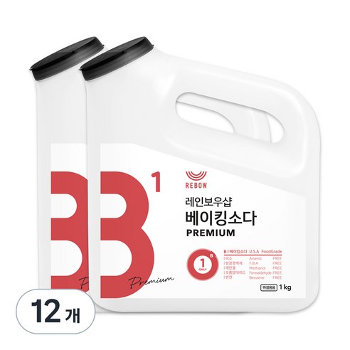 레인보우샵 B1 베이킹소다 프리미엄 왕톡톡이, 1kg, 12개