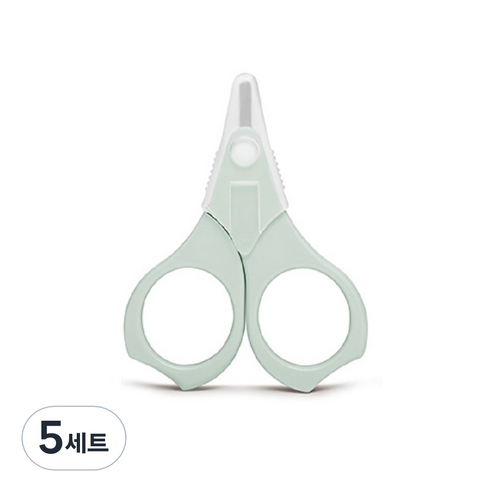 스와비넥스 신생아용 손톱가위 + 케이스 세트, 민트, 5세트