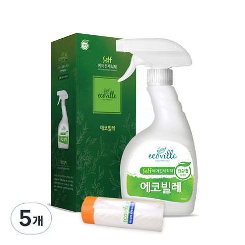 에코빌레 셀프 에어컨 세척제, 500ml, 5개