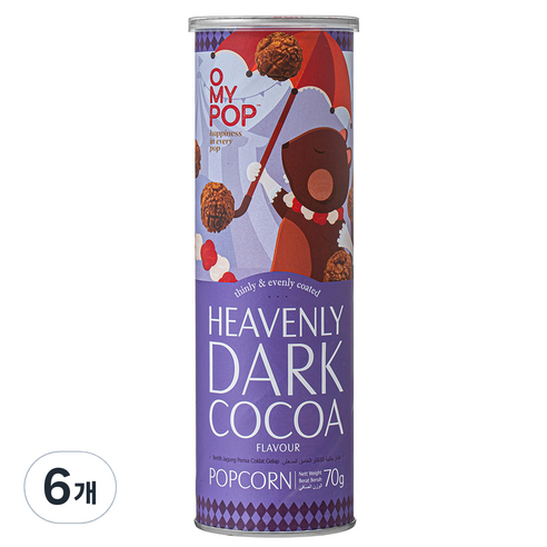 오마이팝 팝콘 다크코코아, 70g, 6개