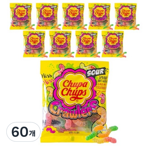 츄파춥스 사워크롤러 츄잉젤리, 60g, 60개