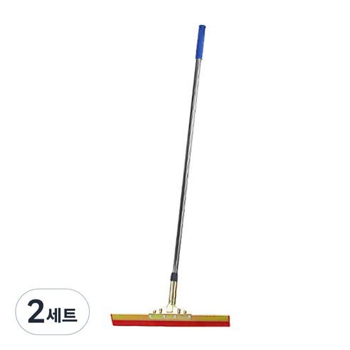 월드크린 고무밀대 레드 45cm + 스텐봉 120cm 원터치홀더 세트, 2세트