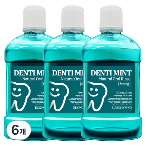 덴티본조르노 가글 구강세정제 스트롱, 750ml, 6개