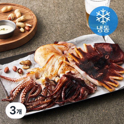 바다보소 구룡포에서 말린 반건조 오징어 (냉동), 400g(2미), 3개