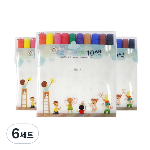맘스보드 미니 보드마카, 10색, 60개