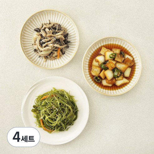 집반찬연구소 베스트반찬 3종 B세트 느타리버섯볶음 90g + 미역줄기볶음 60g + 양파고추장아찌 150g, 4세트