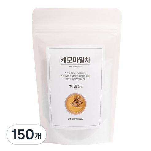 청년농원 저온가공 캐모마일 삼각티백, 1g, 150개