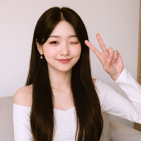 젤루나 긴생머리 셀프 헤어 붙임머리 똑딱이 반가발 HB-01, 4 라이트브라운, 1개