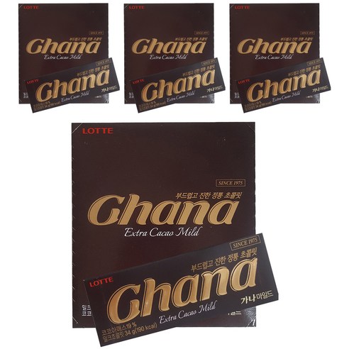 롯데제과 가나 마일드 초콜릿, 34g, 60개