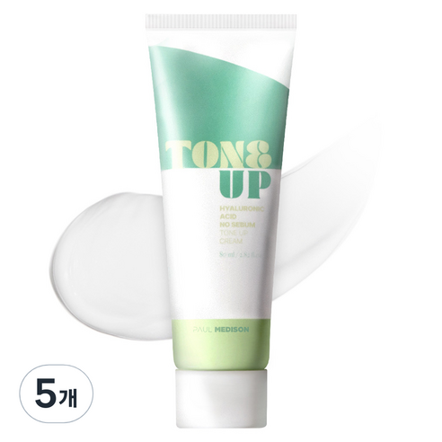 폴메디슨 히알루론산 노세범 톤업크림, 80ml, 5개