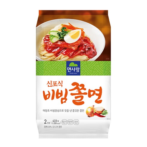 면사랑 신포식 비빔 쫄면 433g 넉넉간편 밀키트 한국, 4개