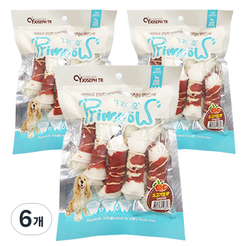 프리미요 애견 딩고껌 덴탈껌 8p, 소고기, 240g, 6개