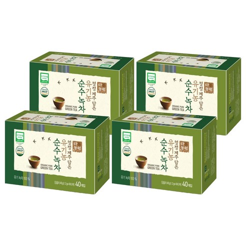 다농원 유기농순수녹차, 1.2g, 40개입, 4개