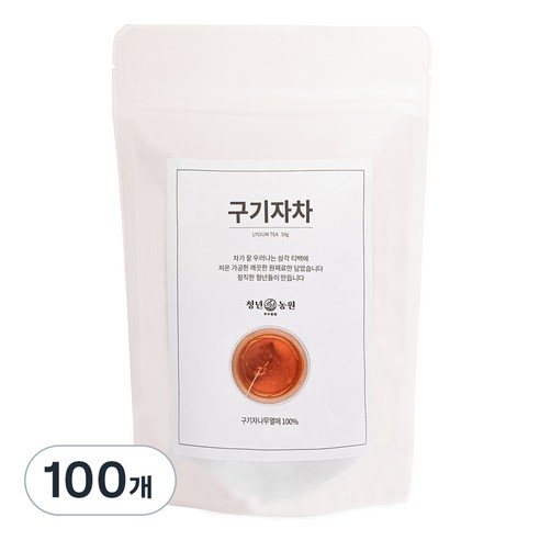 청년농원 저온가공 구기자차 삼각티백, 100개입, 1개, 1g