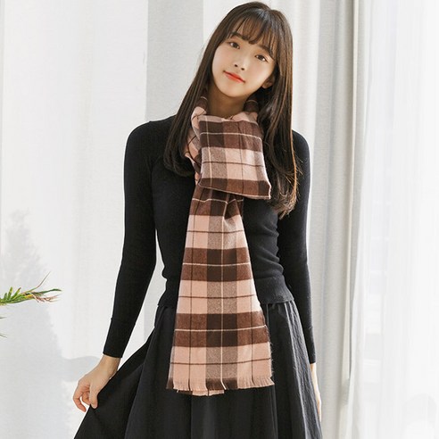 롸잇나우 스퀘어 체크 머플러