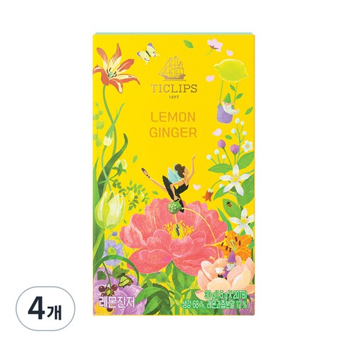 티클립스 레몬 진저 티, 1.5g, 20개입, 4개