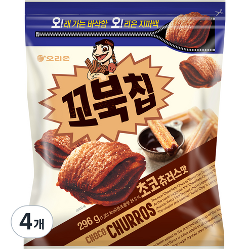오리온 꼬북칩 초코츄러스맛, 296g, 4개