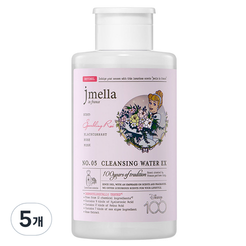 제이멜라 디즈니 100주년 에디션 인 프랑스 스파클링 로제 클렌징 워터, 500ml, 5개