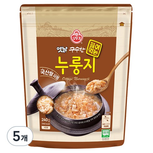 오뚜기 옛날구수한끓여먹는누룽지, 240g, 5개
