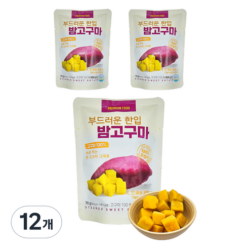 해맑음 부드러운 한입 밤고구마, 12개, 70g
