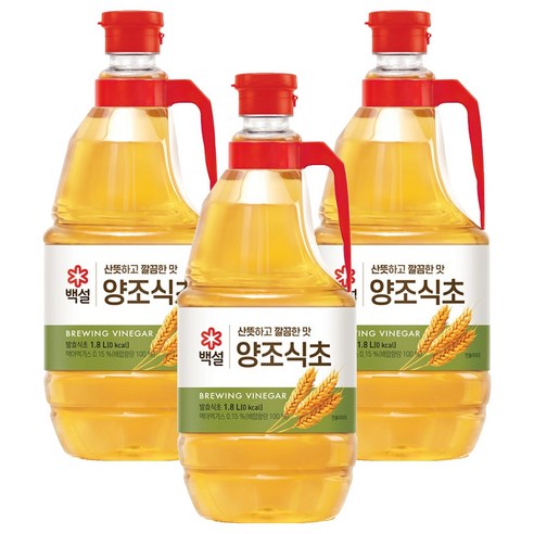 백설 양조식초, 1.8L, 3개