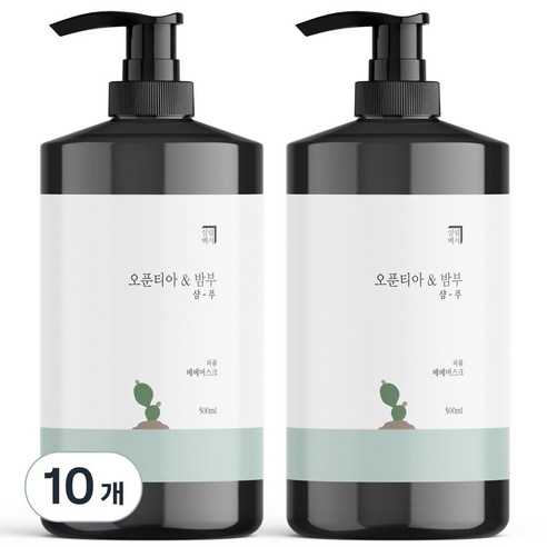 살림백서 오푼티아 앤 밤부 퍼퓸 샴푸 베베머스크, 500ml, 10개