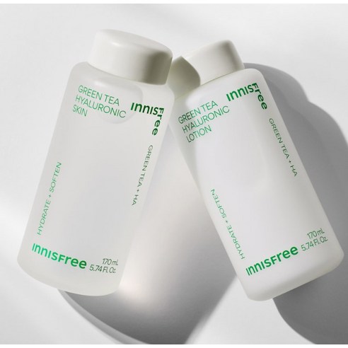 싱그러운 녹차와 촉촉한 히알루론산의 만남, 이니스프리 그린티 히알루론산 스킨케어 세트