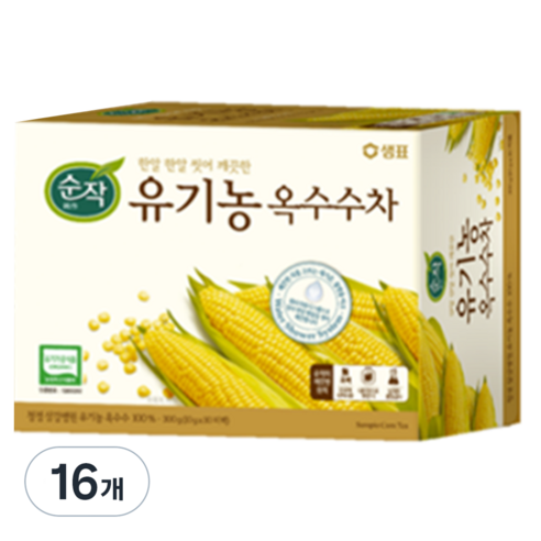 순작 유기농 옥수수차, 10g, 30개입, 16개