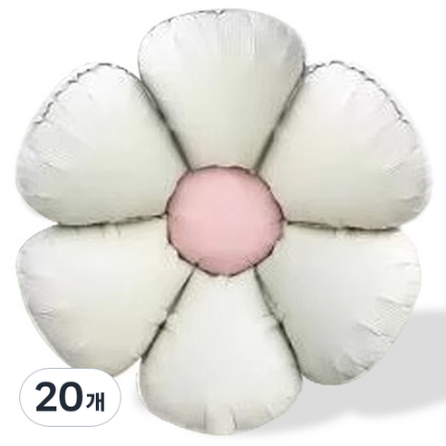 매트 데이지 꽃풍선 48cm, 화이트, 20개