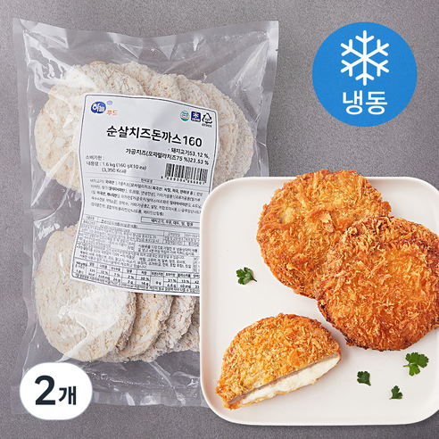하늘푸드 순살치즈돈까스160 10개입 (냉동), 1.6kg, 2개