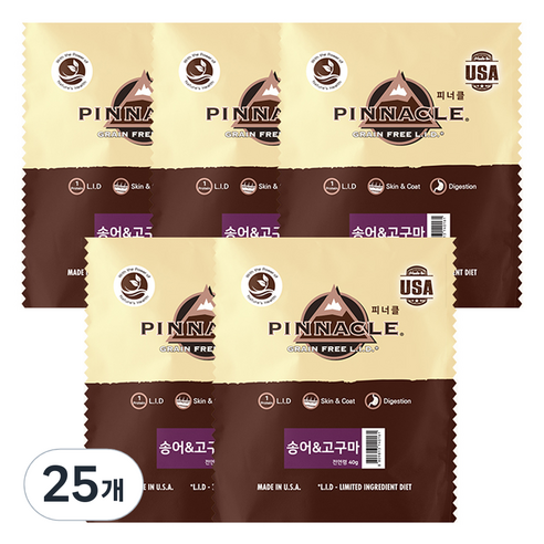 피너클 3개월 이상 강아지 건식사료, 송어+고구마, 40g, 25개