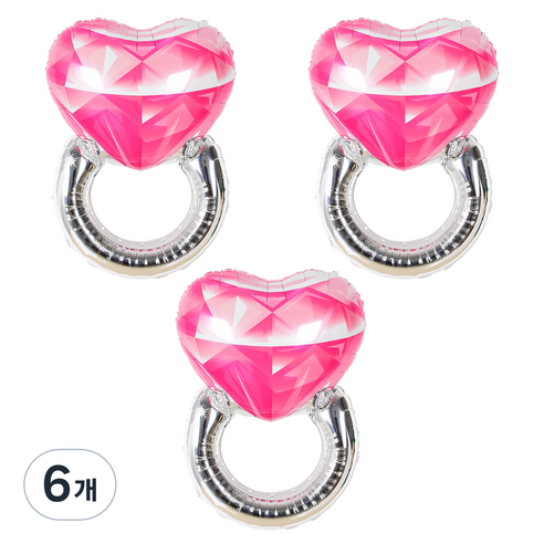 조이파티 다이아몬드 반지 풍선 70cm, 핑크, 6개