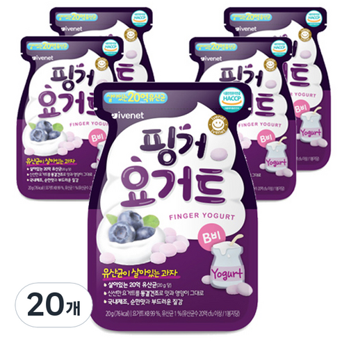 아이배냇 핑거 요거트, 블루베리, 20g, 20개