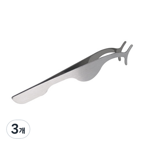 와이츄 속눈썹 집게 와이드형 베이직, 실버, 3개