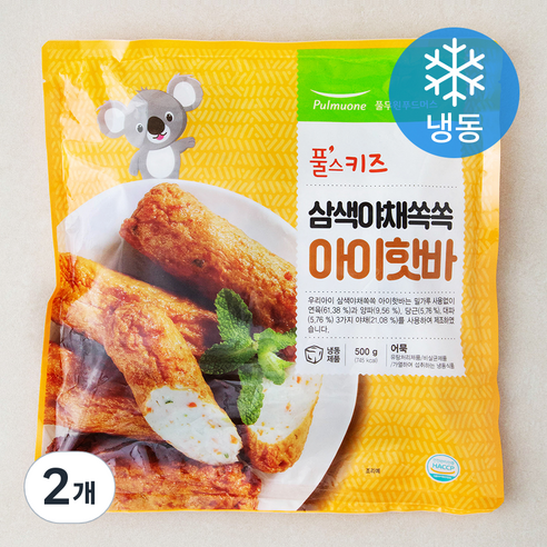 풀무원 풀스키즈 삼색야채쏙쏙 아이핫바 (냉동), 2개, 500g