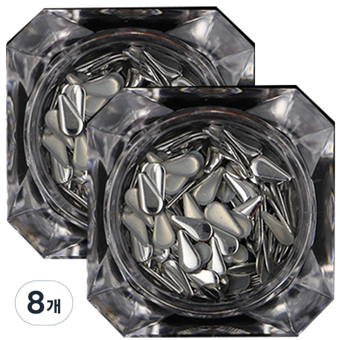 이코디 드롭 6mm 네일스톤, 실버, 8개