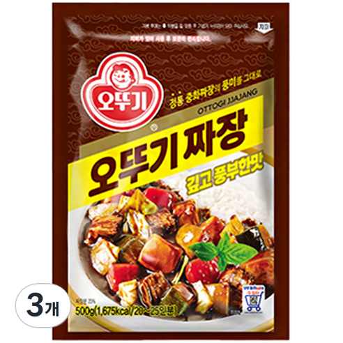 오뚜기 짜장 깊고 풍부한맛 과립형, 500g, 3개