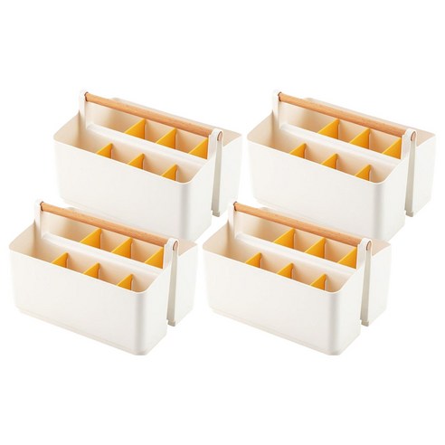 윰스 대용량 마카펜 연필꽂이 8칸 다용도 데스크 정리함, 옐로우, 4개