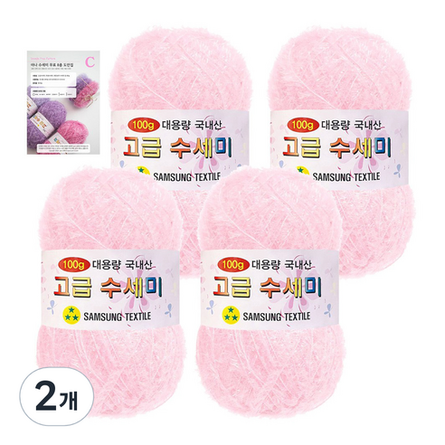 야나 대용량 수세미 100g x 4p + C 인쇄도안 8종 세트, 105 흰분홍, 2개