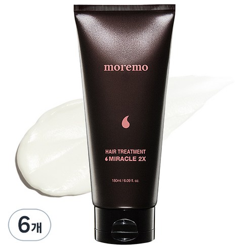 모레모 미라클 2X 단백질 헤어팩 극손상 트리트먼트, 180ml, 6개