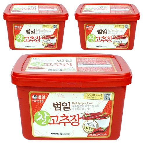 범일 찰 고추장, 3kg, 3개
