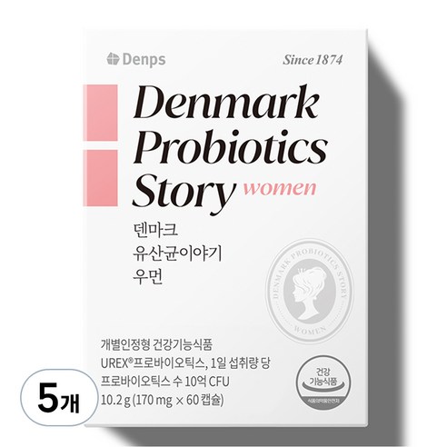 덴프스 덴마크 유산균 이야기 우먼 10.2g, 60정, 5개