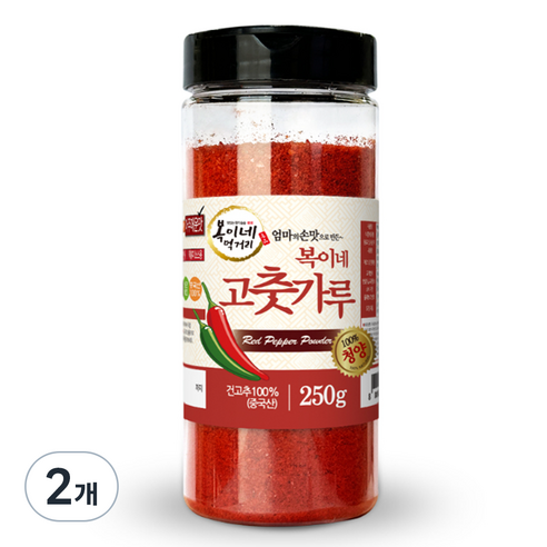 복이네먹거리 중국산 아주매운 100% 청양고춧가루 용기형, 250g, 2개