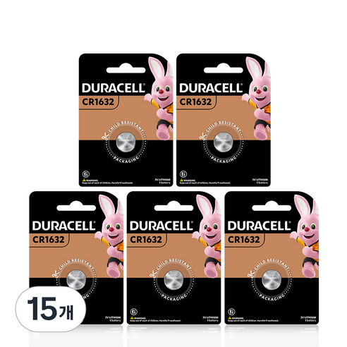 듀라셀 코인 리튬 건전지 CR1632, 1개입, 15개
