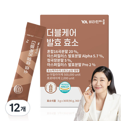 비타민마을 와이즈 더블케어 발효 효소 30p, 90g, 12개