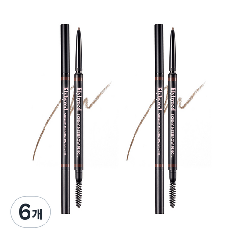 릴리바이레드 스키니 메스 브로우 펜슬 0.06g, 다크 브라운, 6개